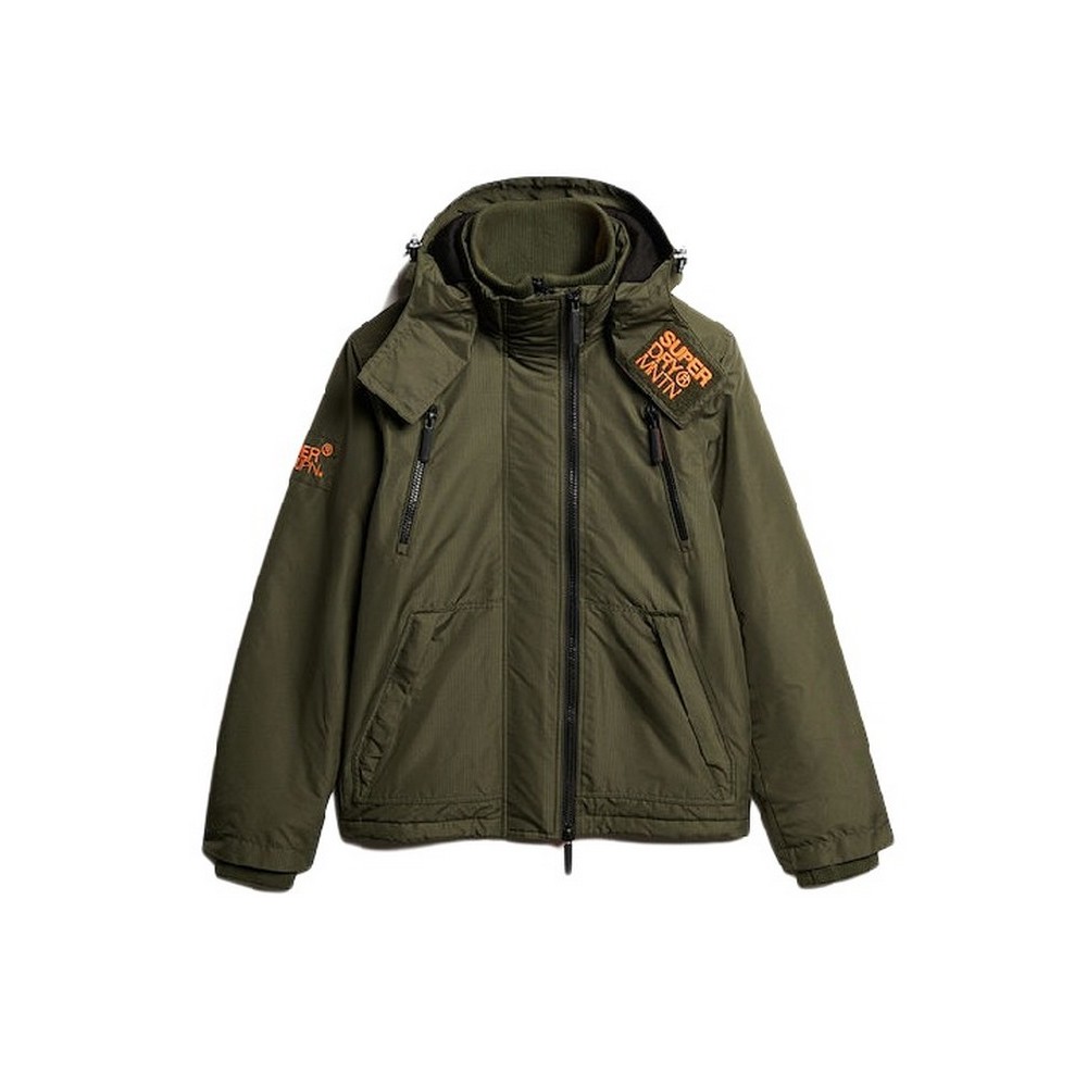 SUPERDRY SDCD HOODED MTN WINDBREAKER JACKET ΜΠΟΥΦΑΝ ΑΝΔΡΙΚΟ KHAKI