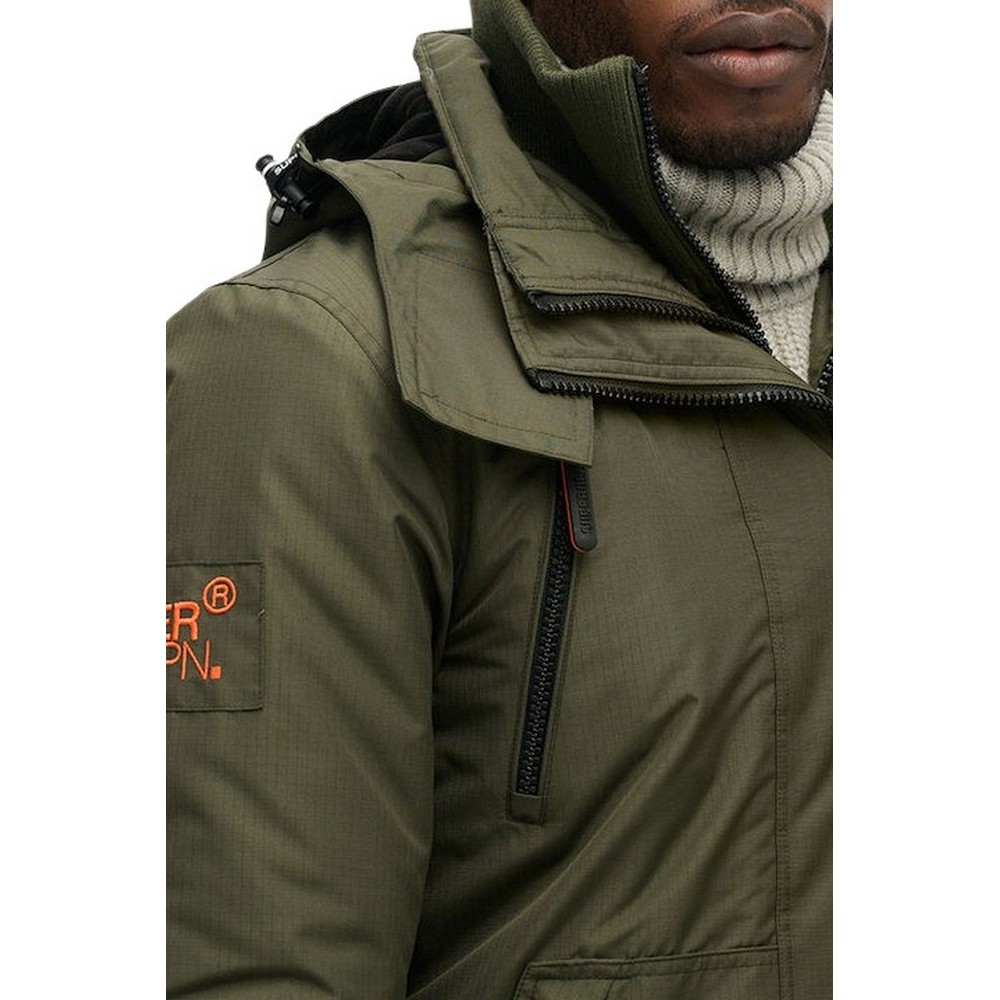 SUPERDRY SDCD HOODED MTN WINDBREAKER JACKET ΜΠΟΥΦΑΝ ΑΝΔΡΙΚΟ KHAKI