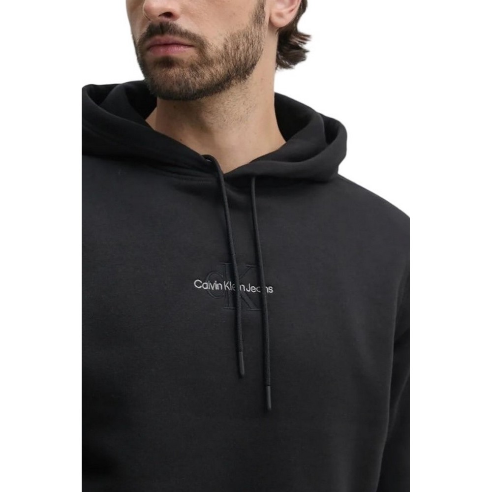 CALVIN KLEIN JEANS MONOLOGO HOODIE ΜΠΛΟΥΖΑ ΦΟΥΤΕΡ ΑΝΔΡΙΚΟ BLACK