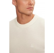 CALVIN KLEIN JEANS EMBRO BADGE SWEATER ΜΠΛΟΥΖΑ ΠΛΕΚΤΗ ΑΝΔΡΙΚΗ IVORY