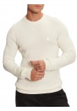 CALVIN KLEIN JEANS EMBRO BADGE SWEATER ΜΠΛΟΥΖΑ ΠΛΕΚΤΗ ΑΝΔΡΙΚΗ IVORY