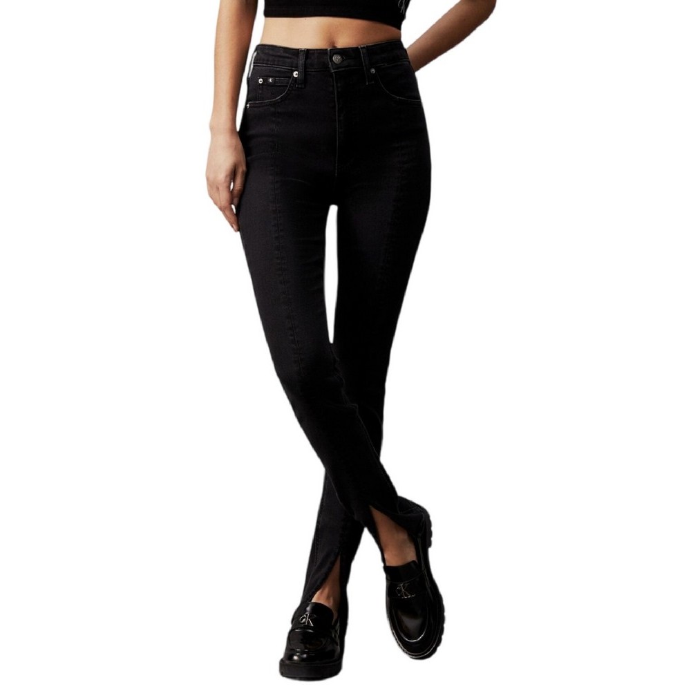 CALVIN KLEIN JEANS HIGH RISE SUPER SKINNY ΠΑΝΤΕΛΟΝΙ ΓΥΝΑΙΚΕΙΟ BLACK DENIM