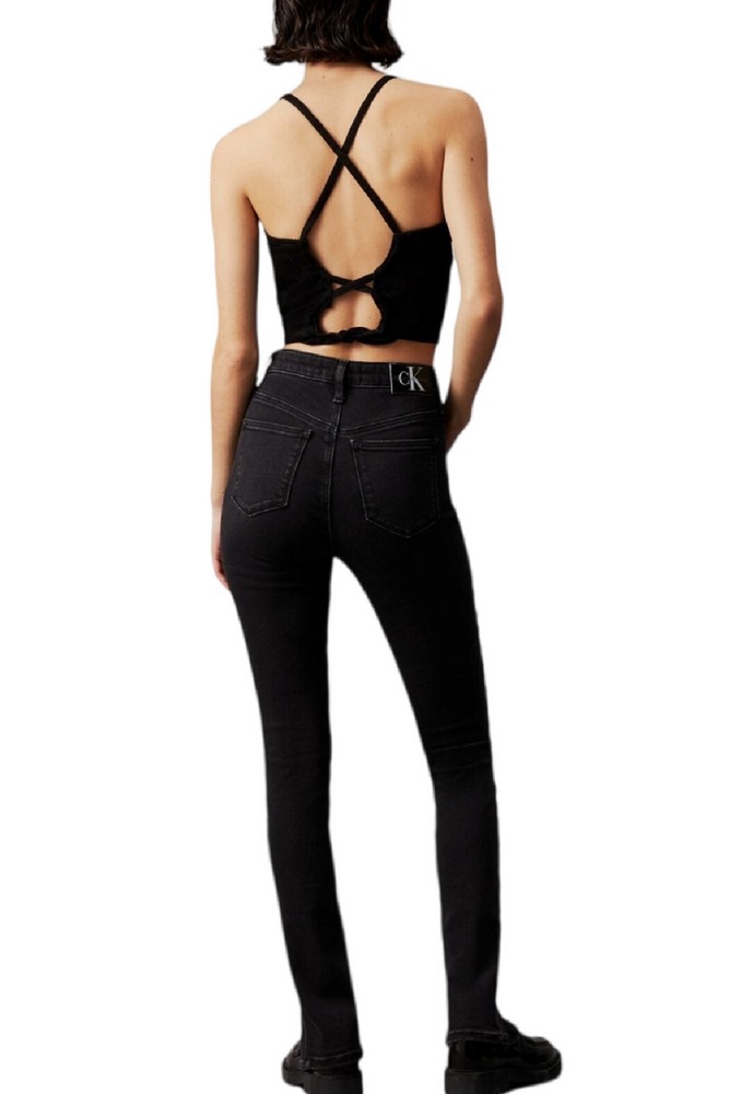 CALVIN KLEIN JEANS HIGH RISE SUPER SKINNY ΠΑΝΤΕΛΟΝΙ ΓΥΝΑΙΚΕΙΟ BLACK DENIM