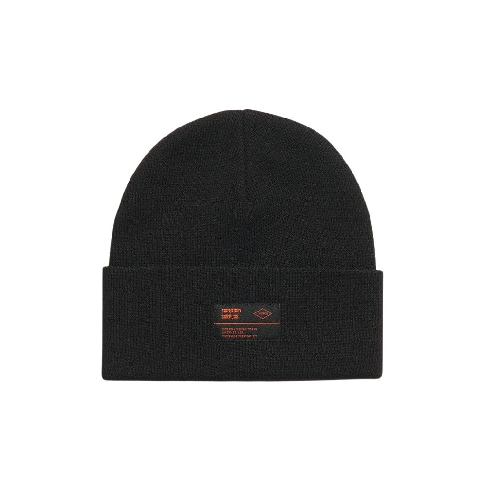 SUPERDRY D3 SDNA SURPLUS KNITTED BEANIE ΣΚΟΥΦΟΣ ΓΥΝΑΙΚΕΙΟΣ BLACK