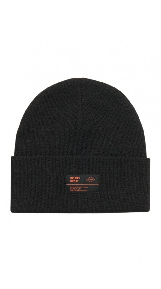 SUPERDRY D3 SDNA SURPLUS KNITTED BEANIE ΣΚΟΥΦΟΣ ΓΥΝΑΙΚΕΙΟΣ BLACK