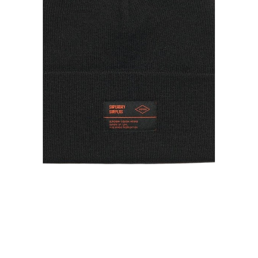 SUPERDRY D3 SDNA SURPLUS KNITTED BEANIE ΣΚΟΥΦΟΣ ΓΥΝΑΙΚΕΙΟΣ BLACK