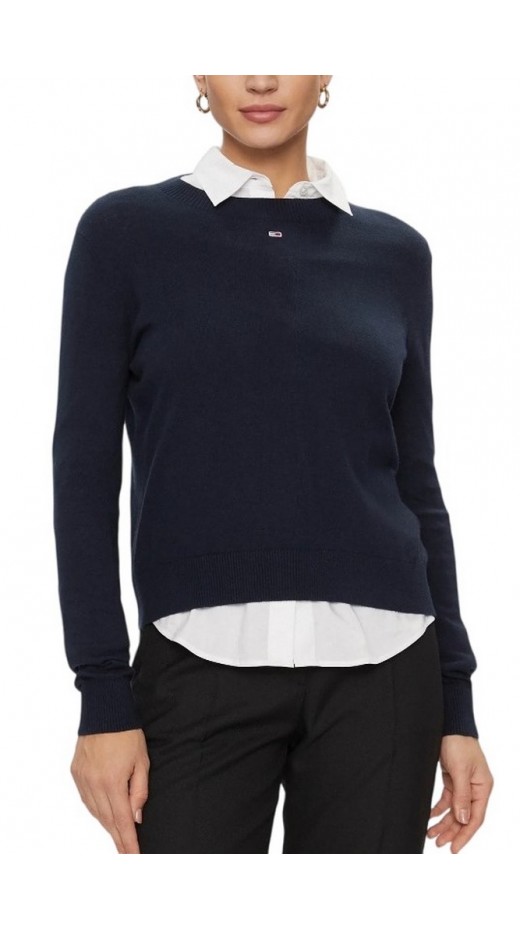 TOMMY JEANS  ESSENTIAL CREW NECK SWEATER NAVY