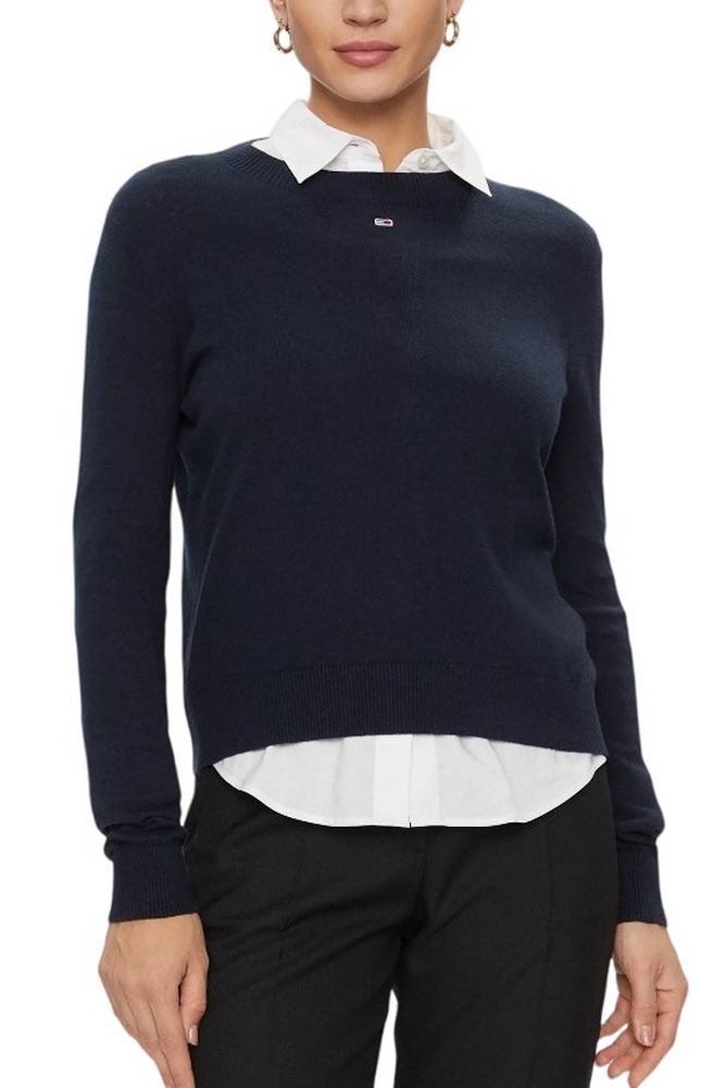 TOMMY JEANS  ESSENTIAL CREW NECK SWEATER NAVY