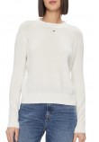 TOMMY JEANS  ESSENTIAL CREW NECK SWEATER WHITE