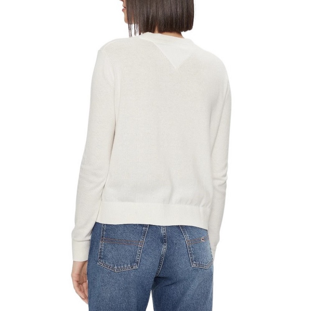 TOMMY JEANS  ESSENTIAL CREW NECK SWEATER WHITE