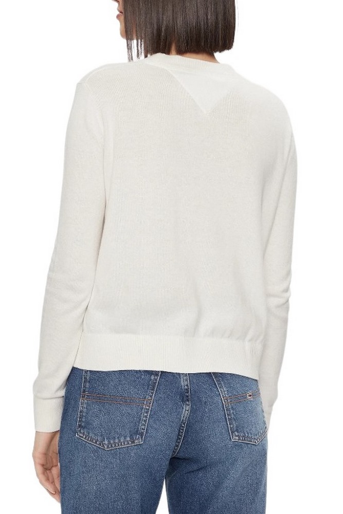 TOMMY JEANS  ESSENTIAL CREW NECK SWEATER WHITE