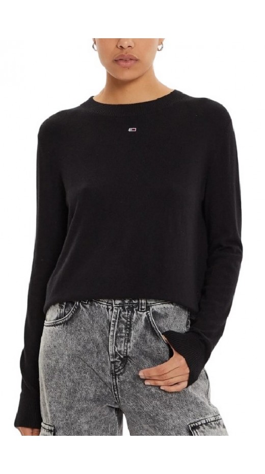 TOMMY JEANS  ESSENTIAL CREW NECK SWEATER BLACK