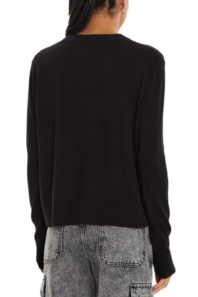 TOMMY JEANS  ESSENTIAL CREW NECK SWEATER BLACK