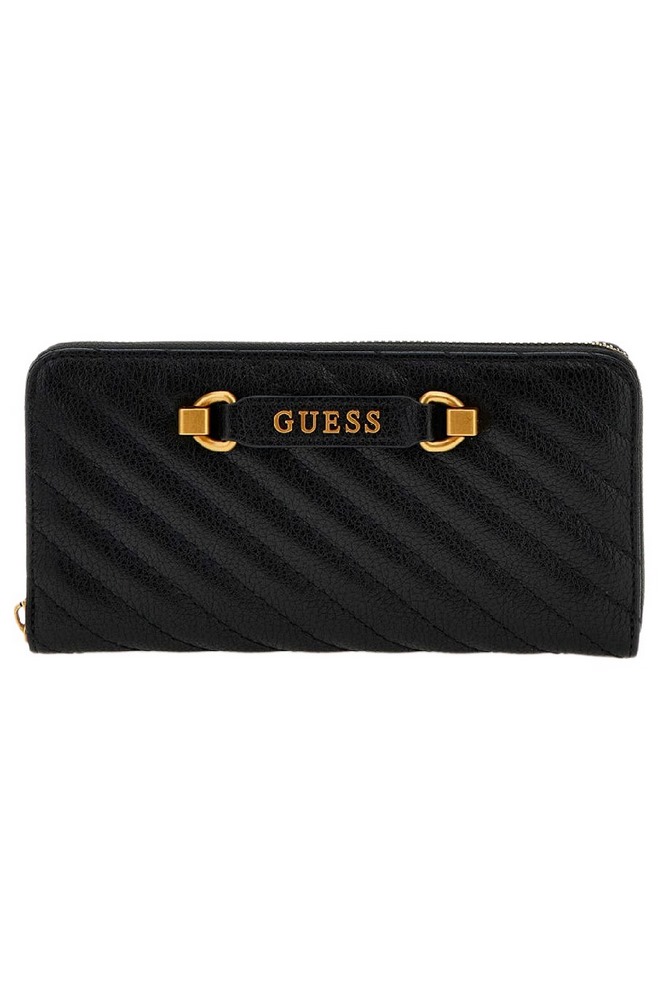 GUESS SELA SLG LARGE ZIP A ΠΟΡΤΟΦΟΛΙ  ΓΥΝΑΙΚΕΙΟ BLACK