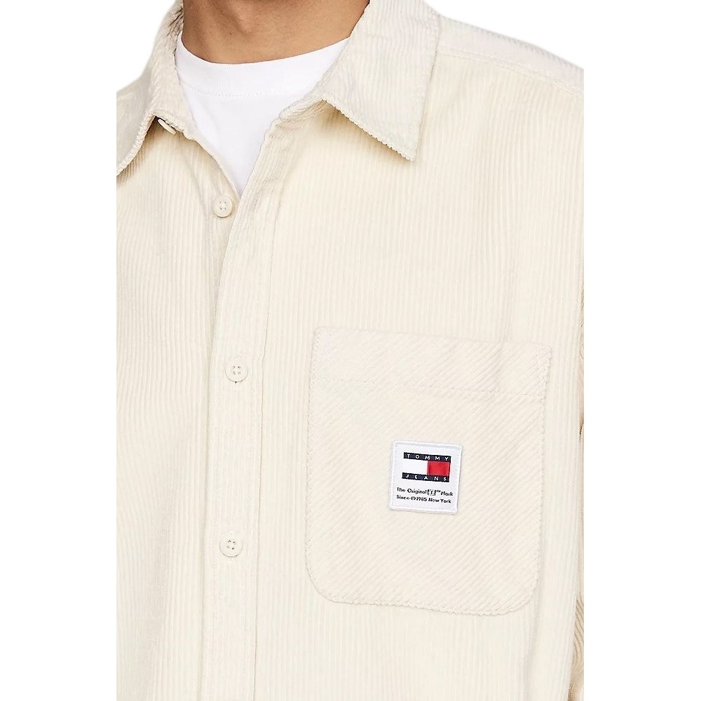 TOMMY JEANS RLX CHNKY CORDUROY SHIRT EXT ΠΟΥΚΑΜΙΣΟ ΑΝΔΡΙΚΟ IVORY