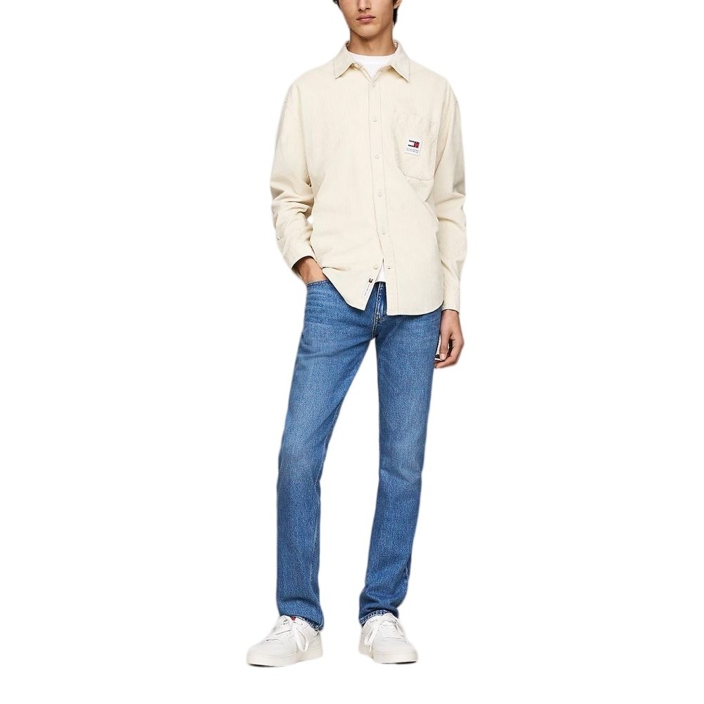 TOMMY JEANS RLX CHNKY CORDUROY SHIRT EXT ΠΟΥΚΑΜΙΣΟ ΑΝΔΡΙΚΟ IVORY