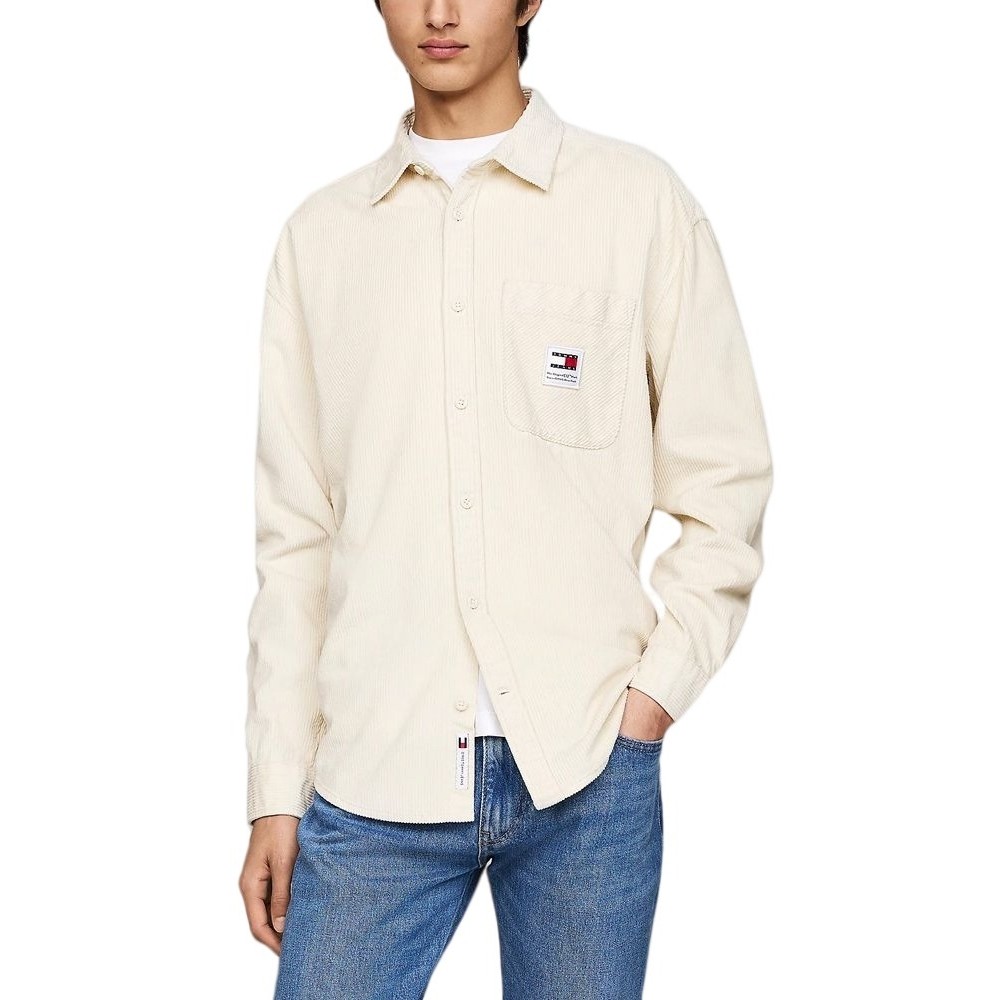 TOMMY JEANS RLX CHNKY CORDUROY SHIRT EXT ΠΟΥΚΑΜΙΣΟ ΑΝΔΡΙΚΟ IVORY