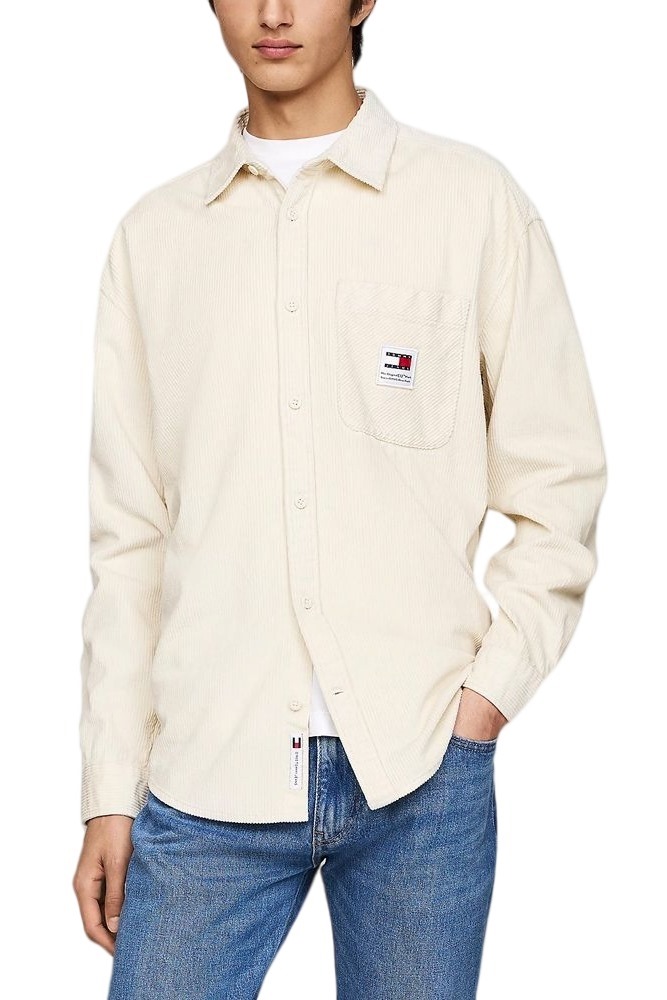 TOMMY JEANS RLX CHNKY CORDUROY SHIRT EXT ΠΟΥΚΑΜΙΣΟ ΑΝΔΡΙΚΟ IVORY