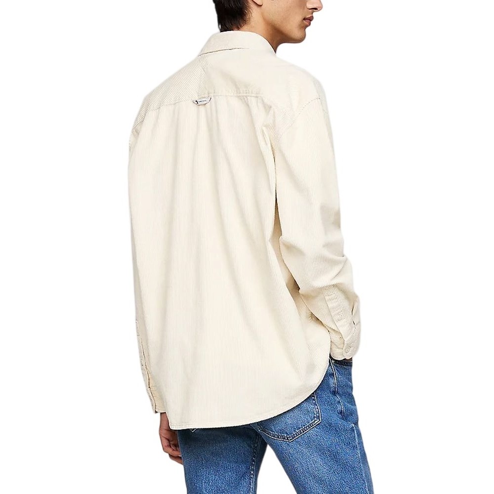 TOMMY JEANS RLX CHNKY CORDUROY SHIRT EXT ΠΟΥΚΑΜΙΣΟ ΑΝΔΡΙΚΟ IVORY