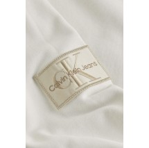 CALVIN KLEIN JEANS BADGE CREW NECK ΜΠΛΟΥΖΑ ΦΟΥΤΕΡ ΑΝΔΡΙΚΗ IVORY