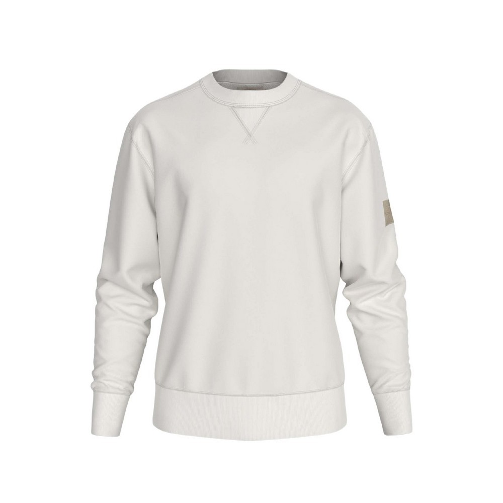 CALVIN KLEIN JEANS BADGE CREW NECK ΜΠΛΟΥΖΑ ΦΟΥΤΕΡ ΑΝΔΡΙΚΗ IVORY