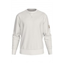 CALVIN KLEIN JEANS BADGE CREW NECK ΜΠΛΟΥΖΑ ΦΟΥΤΕΡ ΑΝΔΡΙΚΗ IVORY