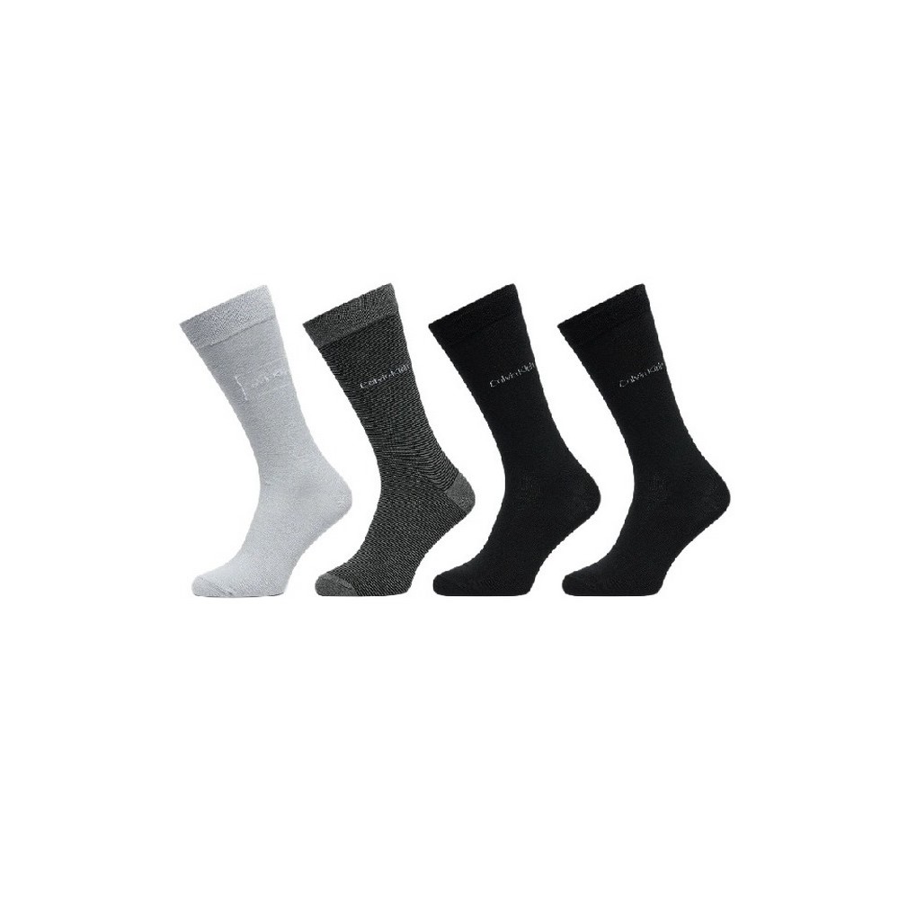 CALVIN KLEIN MEN SOCK 4P LOGO GIFTBOX ΚΑΛΤΣΕΣ ΑΝΔΡΙΚΕΣ BLACK/GREY