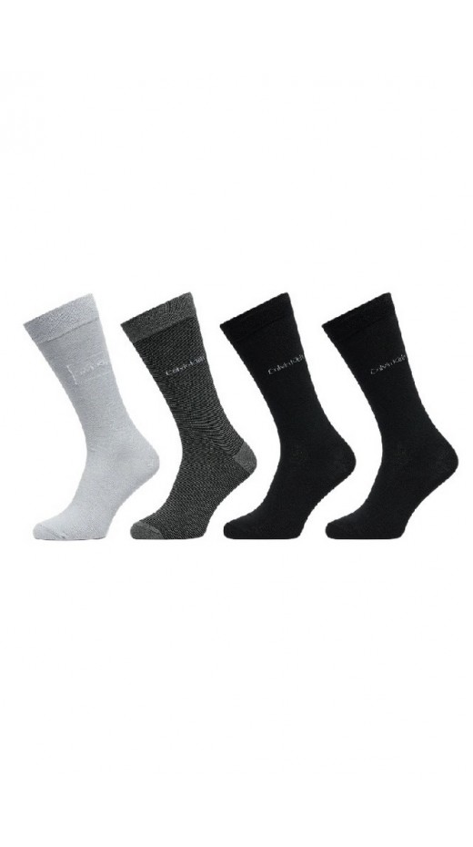 CALVIN KLEIN MEN SOCK 4P LOGO GIFTBOX ΚΑΛΤΣΕΣ ΑΝΔΡΙΚΕΣ BLACK/GREY