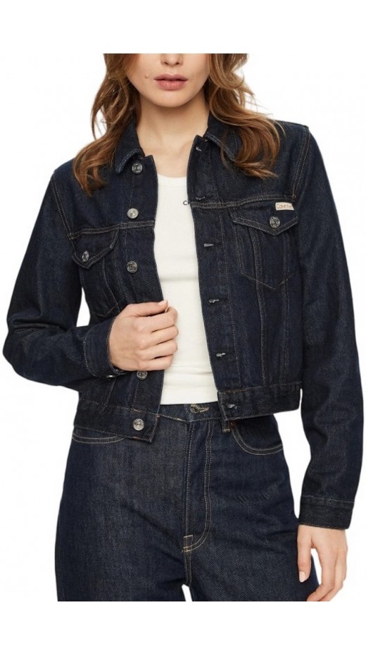 CALVIN KLEIN JEANS CROPPED 90S DENIM JACKET ΜΠΟΥΦΑΝ ΓΥΝΑΙΚΕΙΟ DENIM DARK