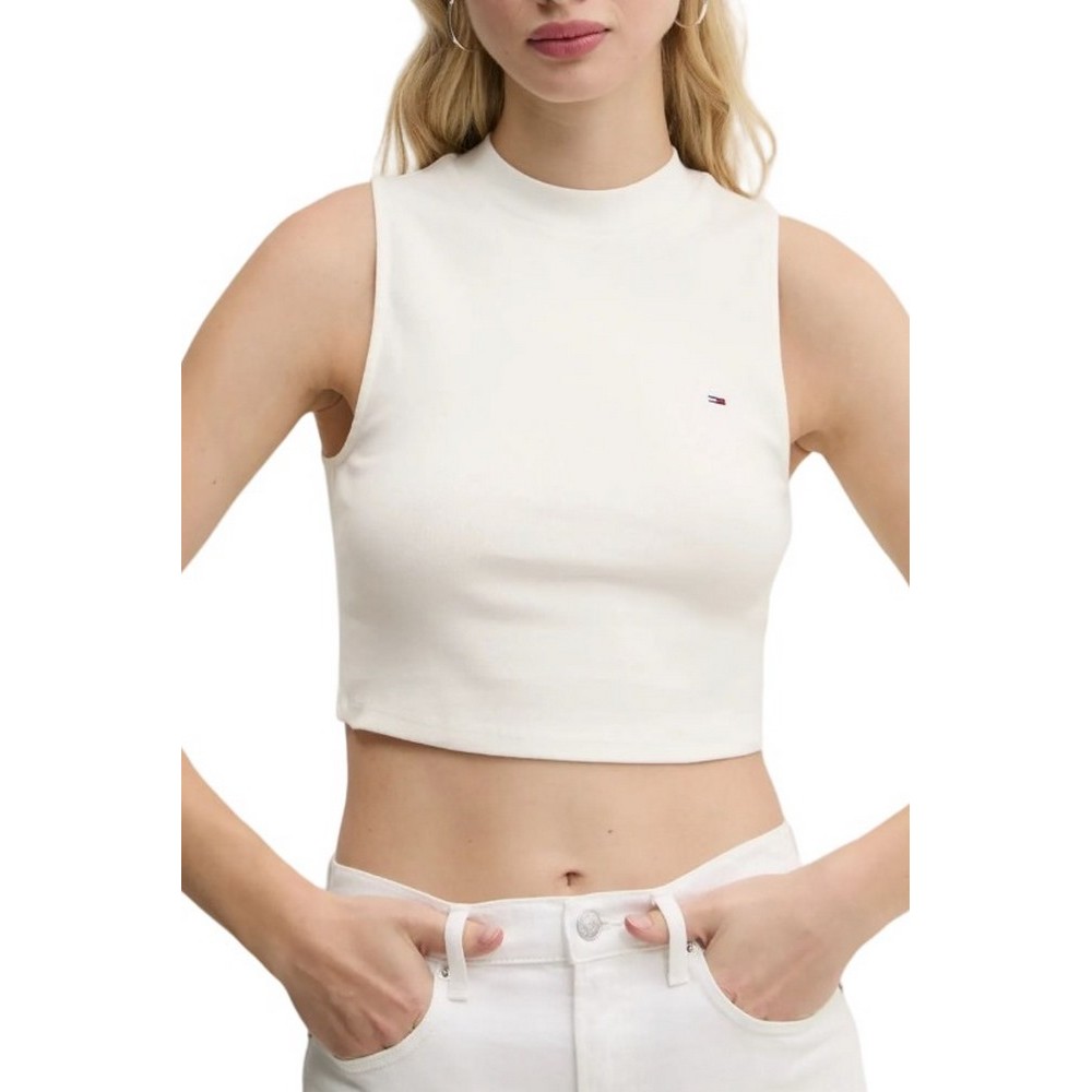 TOMMY JEANS SLIM MOCK NECK ΤΟΠ ΓΥΝΑΙΚΕΙΟ WHITE