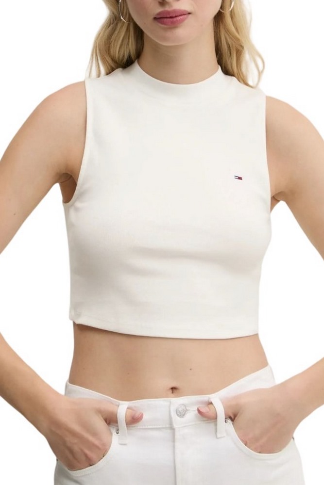 TOMMY JEANS SLIM MOCK NECK ΤΟΠ ΓΥΝΑΙΚΕΙΟ WHITE