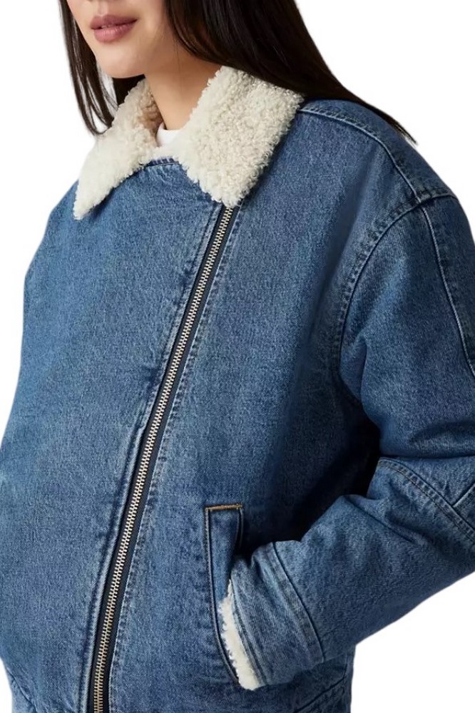 LEVIS SHERPA FLIGHT JACKET ΜΠΟΥΦΑΝ ΓΥΝΑΙΚΕΙΟ BLUΕ DENIM