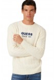 GUESS ELWYN CN CABLE SWTR ΜΠΛΟΥΖΑ ΑΝΔΡΙΚΗ OFF WHITE