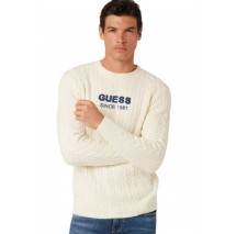 GUESS ELWYN CN CABLE SWTR ΜΠΛΟΥΖΑ ΑΝΔΡΙΚΗ OFF WHITE