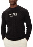 GUESS ELWYN CN CABLE SWTR ΜΠΛΟΥΖΑ ΑΝΔΡΙΚΗ BLACK