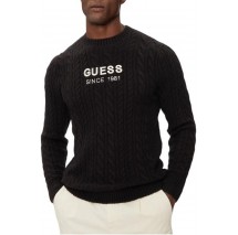 GUESS ELWYN CN CABLE SWTR ΜΠΛΟΥΖΑ ΑΝΔΡΙΚΗ BLACK