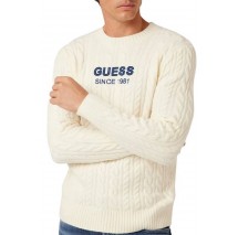 GUESS ELWYN CN CABLE SWTR ΜΠΛΟΥΖΑ ΑΝΔΡΙΚΗ OFF WHITE