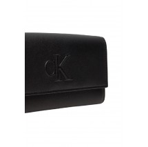 CALVIN KLEIN JEANS SCULPTED LONG FOLD STRAP DEBOSS ΠΟΡΤΟΦΟΛΙ ΓΥΝΑΙΚΕΙΟ BLACK