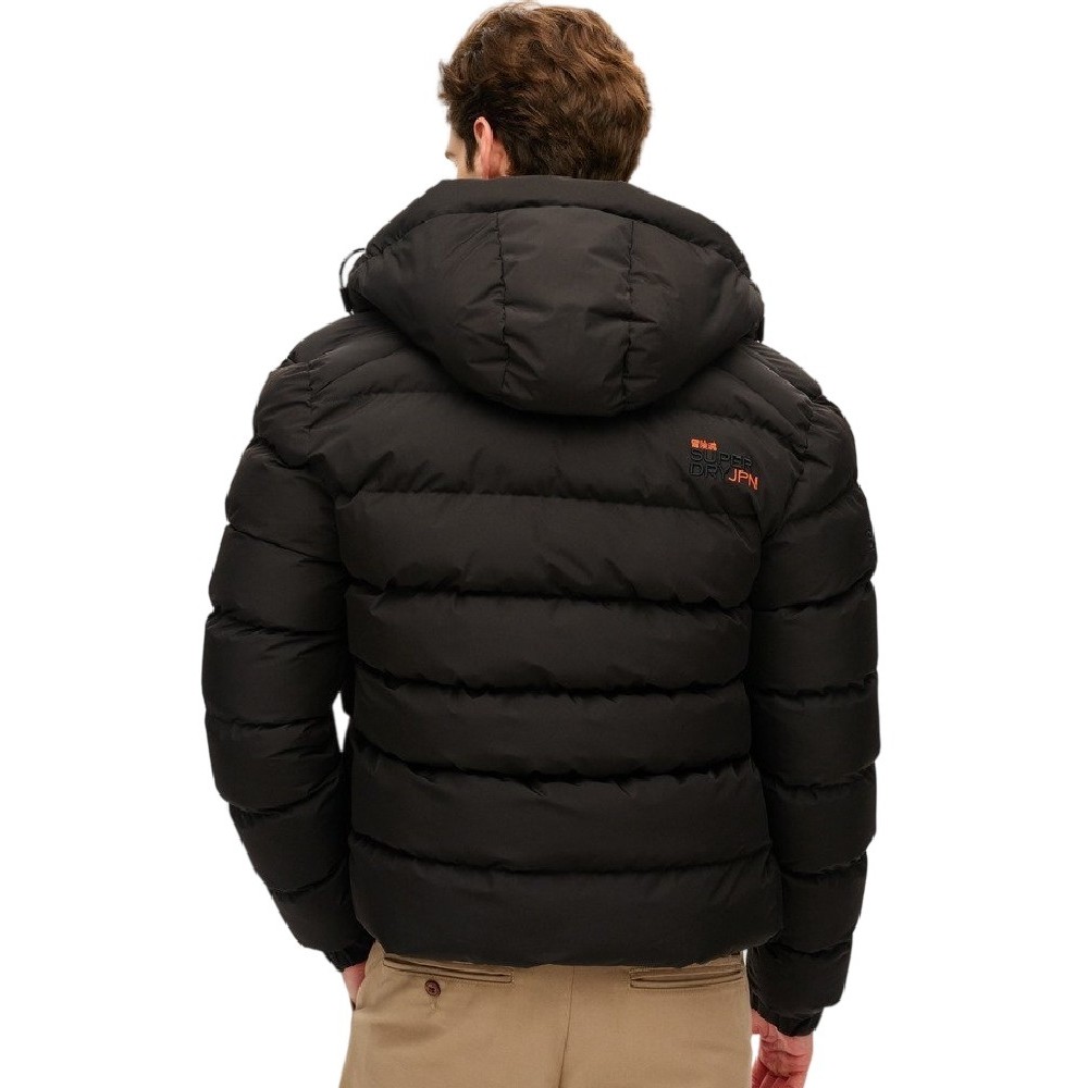 SUPERDRY SDCD HOODED SPORTS PUFFER JACKET ΜΠΟΥΦΑΝ ΑΝΔΡΙΚΟ BLACK