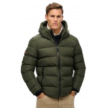 SUPERDRY SDCD HOODED SPORTS PUFFER JACKET ΜΠΟΥΦΑΝ ΑΝΔΡΙΚΟ KHAKI