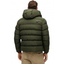 SUPERDRY SDCD HOODED SPORTS PUFFER JACKET ΜΠΟΥΦΑΝ ΑΝΔΡΙΚΟ KHAKI