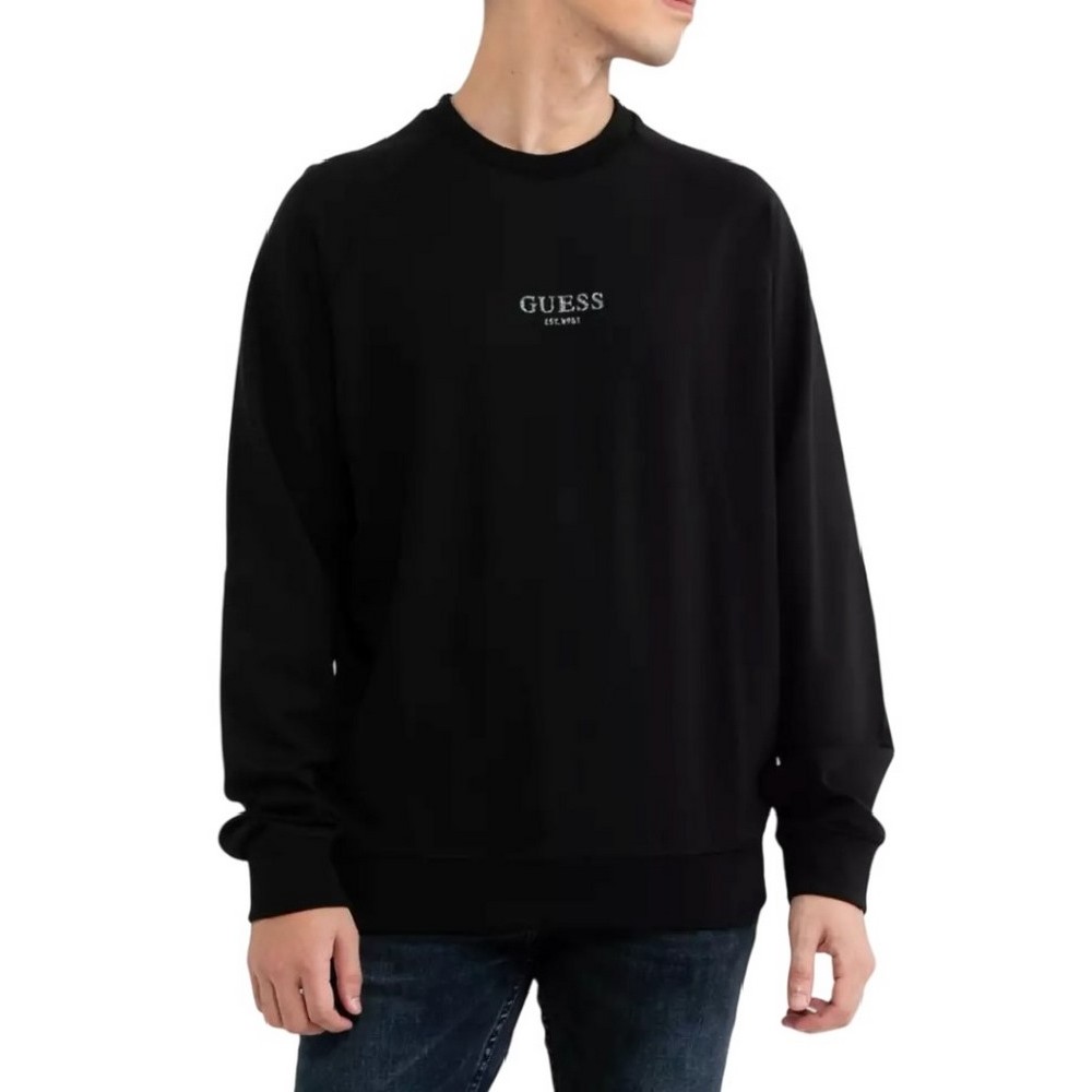 GUESS IRIDESCENT SWEATSHIRT ΜΠΛΟΥΖΑ ΦΟΥΤΕΡ ΑΝΔΡΙΚΟ BLACK