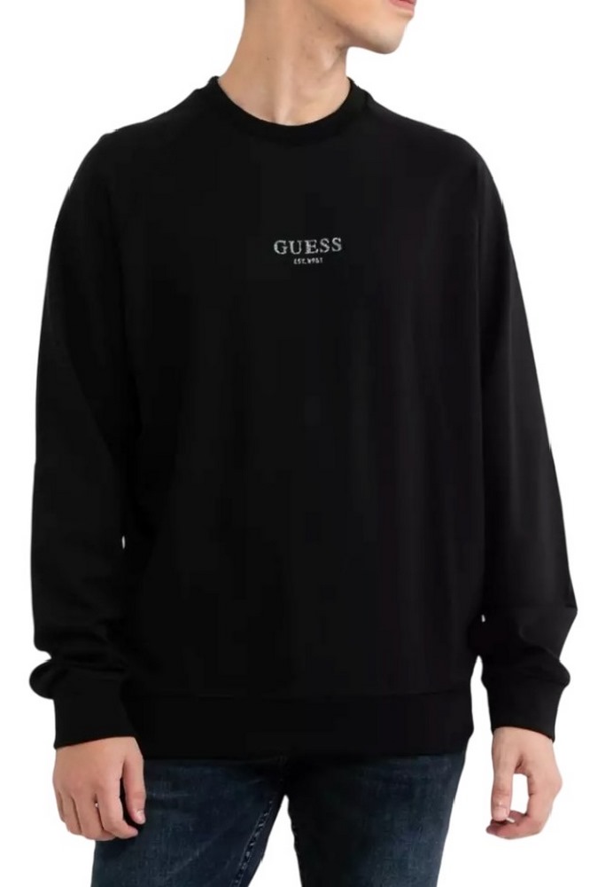 GUESS IRIDESCENT SWEATSHIRT ΜΠΛΟΥΖΑ ΦΟΥΤΕΡ ΑΝΔΡΙΚΟ BLACK