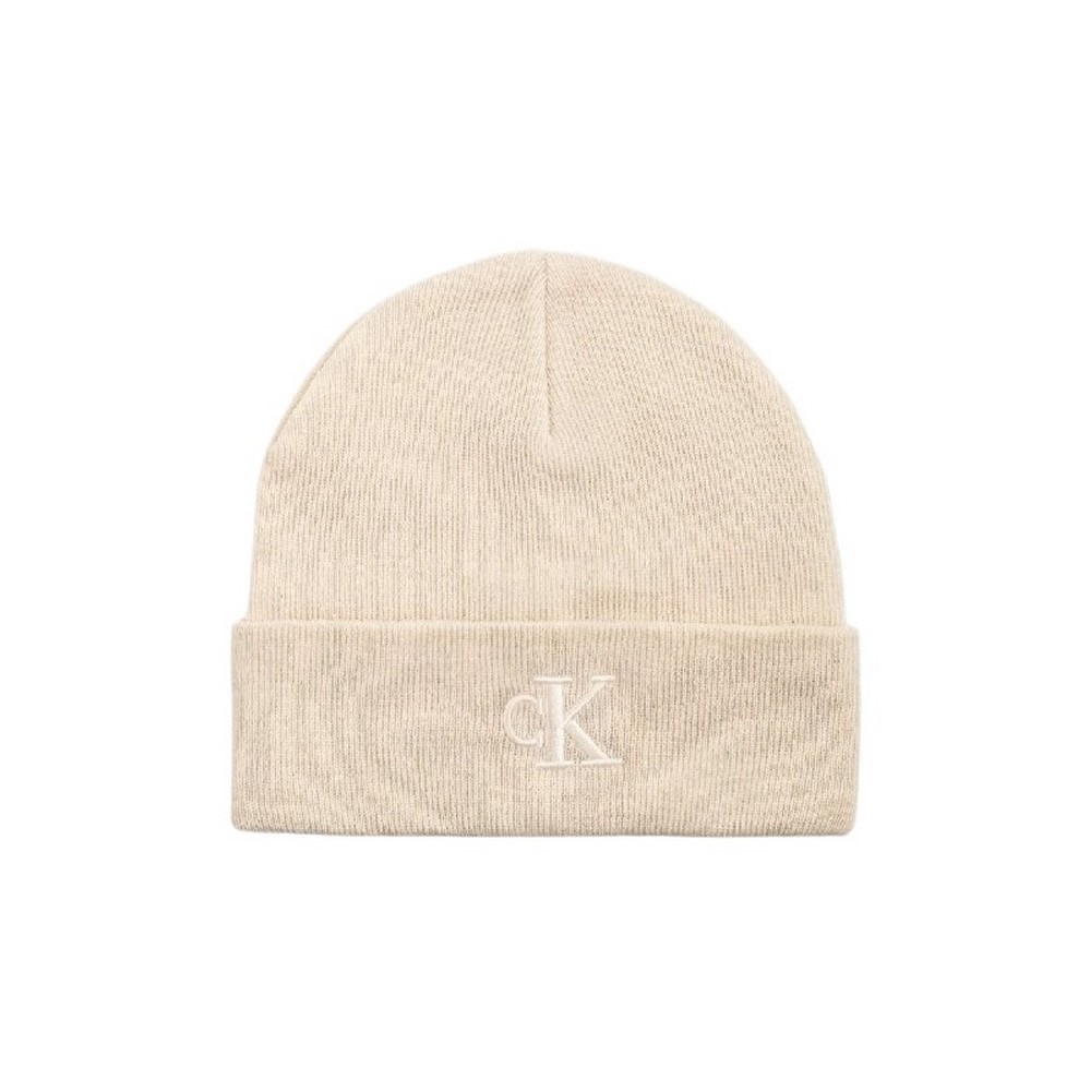 CALVIN KLEIN JEANS MONOGRAM EMBRO BEANIE ΣΚΟΥΦΟΣ ΓΥΝΑΙΚΕΙΟΣ ECRU