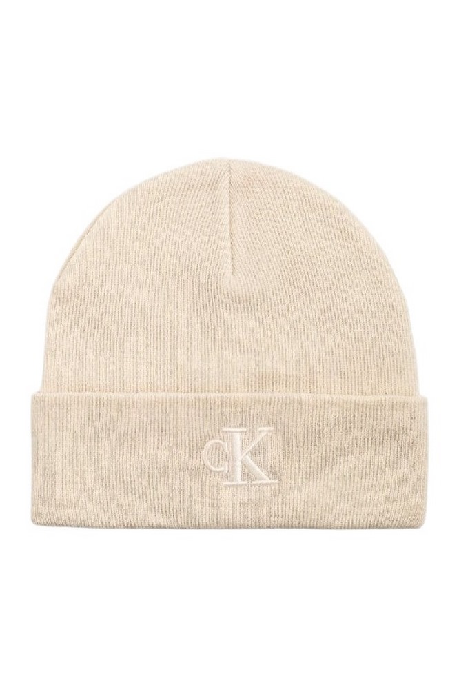 CALVIN KLEIN JEANS MONOGRAM EMBRO BEANIE ΣΚΟΥΦΟΣ ΓΥΝΑΙΚΕΙΟΣ ECRU