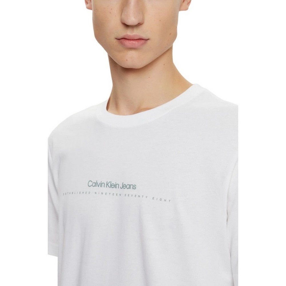 CALVIN KLEIN JEANS MINIMAL LOGO TEE T-SHIRT ΜΠΛΟΥΖΑ ΑΝΔΡΙΚΗ WHITE