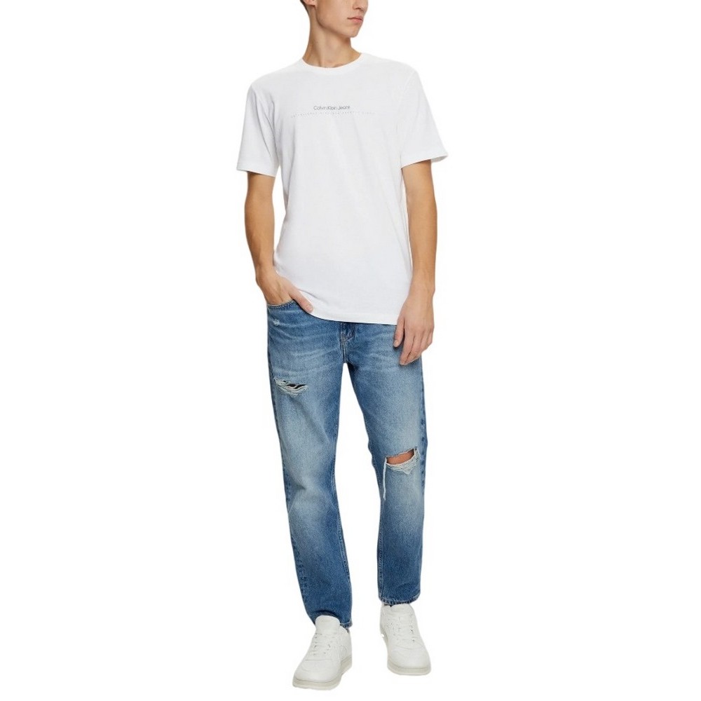 CALVIN KLEIN JEANS MINIMAL LOGO TEE T-SHIRT ΜΠΛΟΥΖΑ ΑΝΔΡΙΚΗ WHITE