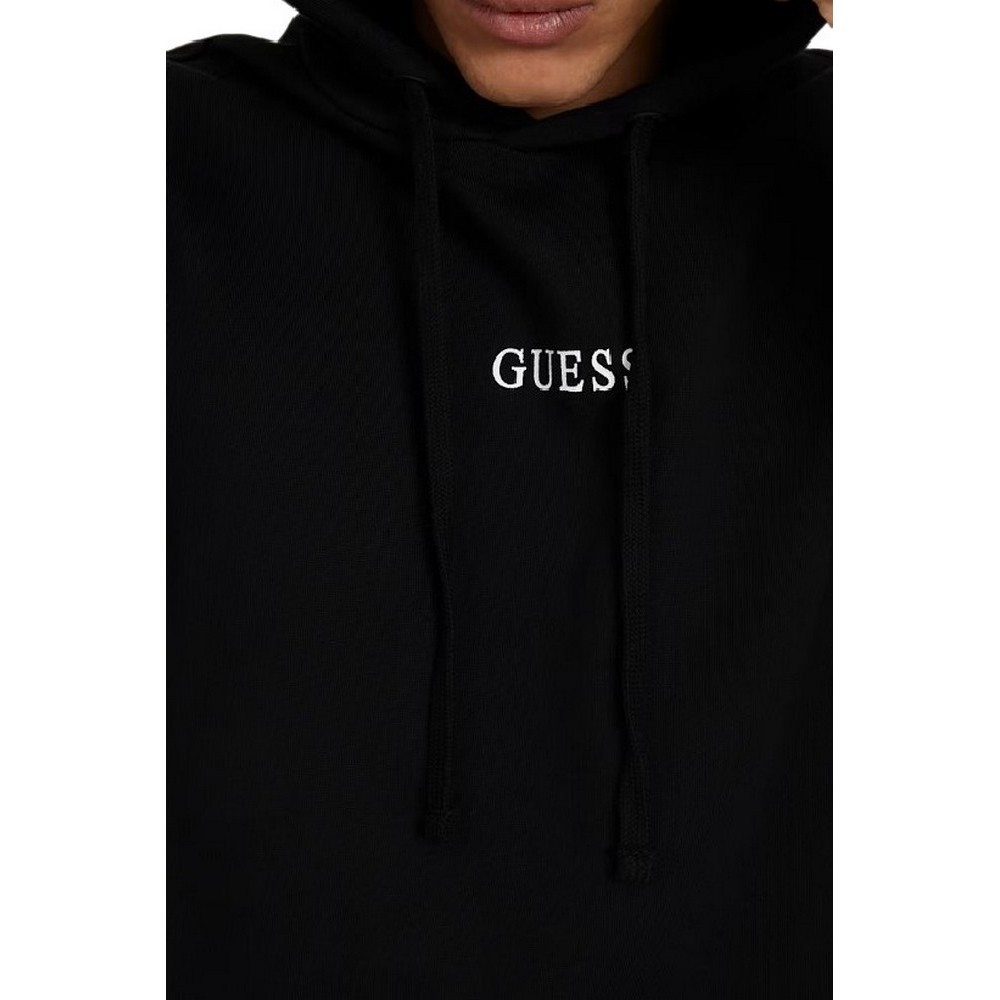 GUESS ROY GUESS HOODIE ΜΠΛΟΥΖΑ ΦΟΥΤΕΡ ΑΝΔΡΙΚΗ BLACK