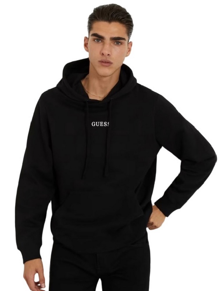 GUESS ROY GUESS HOODIE ΜΠΛΟΥΖΑ ΦΟΥΤΕΡ ΑΝΔΡΙΚΗ BLACK