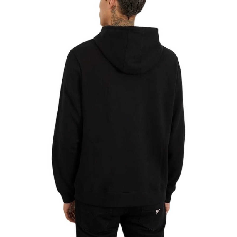 GUESS ROY GUESS HOODIE ΜΠΛΟΥΖΑ ΦΟΥΤΕΡ ΑΝΔΡΙΚΗ BLACK